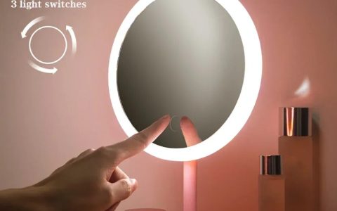 智能美颜化妆镜带LED补光灯